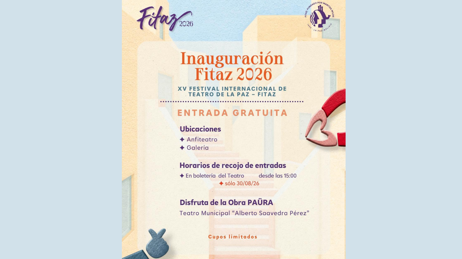 Fitaz arranca este domingo en La Paz con una función inaugural gratuita y la participación de siete países